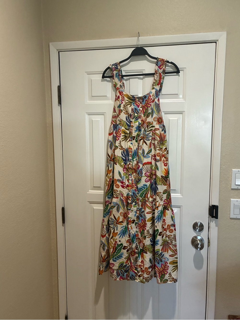 TCEC cream floral midi dress with tie back
